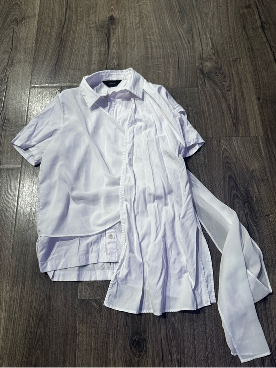 initial Tops - Initial women White Short-Sleeve Button Shirt with wrap size Xs/S
